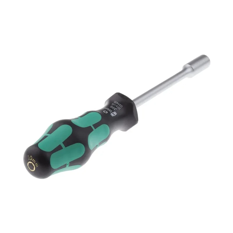 Wera High Quality Hexagon Nut Driver, 10 mm Tip, 125 mm Blade, Multi-Component Kraftform Handle, Chrome Plated 05029425001