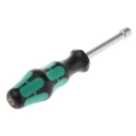 Wera Hexagon Nut Driver with 11/32 in Tip, 80 mm Blade Length, 185 mm Overall Length, Chrome Plated Stainless 05008862001