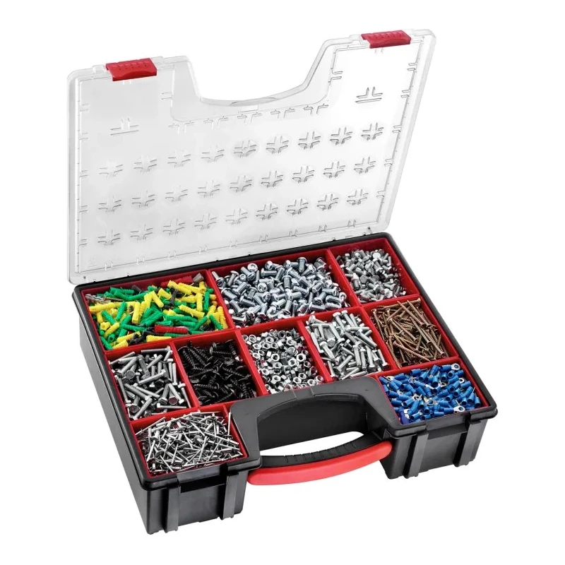 Facom Adjustable Compartments 10 Cell Black Polycarbonate Compartment Box 422 mm x 335 mm x 106 mm BP.Z8PB