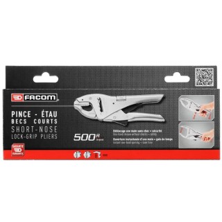 Facom Locking Plier Short 225mm Chrome Molybdenum Steel Chrome Finish 500APB