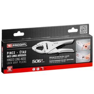 Facom 1-Piece Locking Plier with Ergonomic Grip, Chrome Molybdenum Steel, 250mm Overall Length 506APB