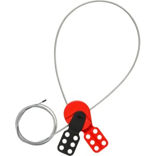Brady Red, Black 6-Lock Lockout Polycarbonate Cable Lockout Device 9.4 mm 145552