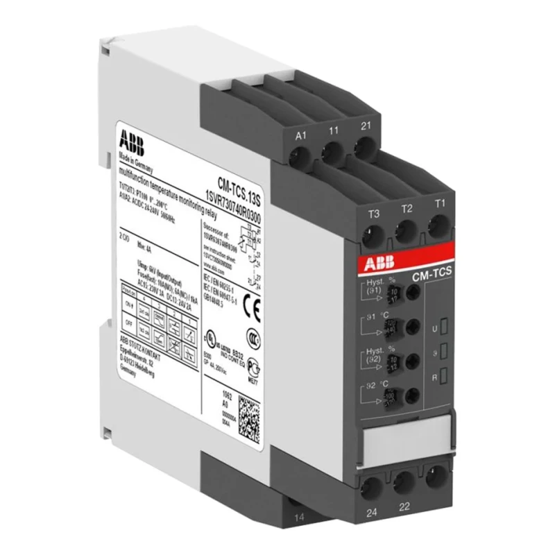 ABB 3 Phase Monitoring Relay SPDT Contact Configuration DIN Rail Mount 24 V dc/ac, 240 V ac 1SVR730740R0300 CM-TCS.13S