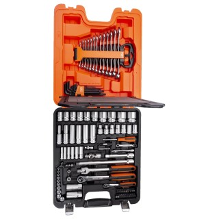 Bahco 103-Piece Hexagon and Plug Socket Set 1/2 in, 1/4 in Drive Size Alloy Steel Matt Finish S103