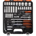 Bahco 103-Piece Hexagon and Plug Socket Set 1/2 in, 1/4 in Drive Size Alloy Steel Matt Finish S103