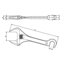 Bahco Adjustable Spanner Wrench 46 mm Jaw Capacity, 254.5 mm Overall Length, Metal Handle 33H