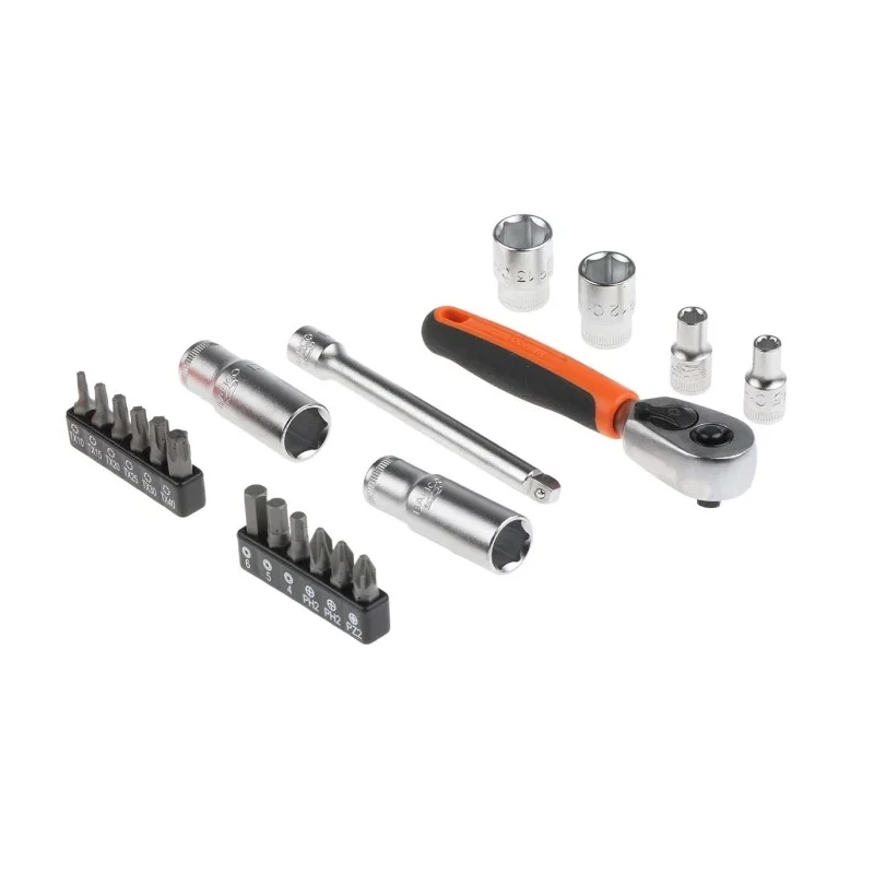Bahco 37-Piece 1/4 in 6 Point, Hexagon Socket, Phillips, Pozidriv, Torx Socket Set SL25L