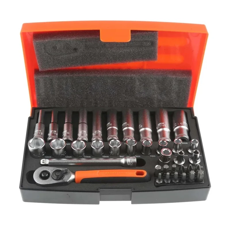 Bahco 37-Piece 1/4 in 6 Point, Hexagon Socket, Phillips, Pozidriv, Torx Socket Set SL25L