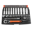 Bahco 37-Piece 1/4 in 6 Point, Hexagon Socket, Phillips, Pozidriv, Torx Socket Set SL25L