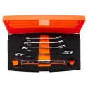Bahco 5-Piece Ratcheting Ring Spanner Set, 8 to 19 mm, Alloy Steel, Chrome Finish 1RM/S5