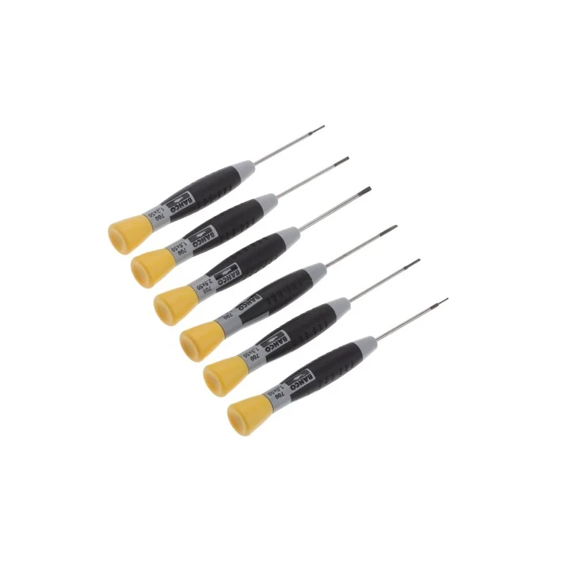 Bahco Slotted Precision Screwdriver Set 6-Piece 1 mm to 2.5 mm Tips 706-3