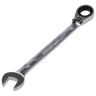 Bahco Ratchet Spanner 15 mm Metric Size Alloy Steel Chrome Finish 200mm Overall Length 1RM-15