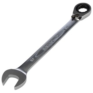Bahco Ratchet Spanner 27 mm Metric Size 359mm Overall Length Alloy Steel Chrome Finish 1RM-27