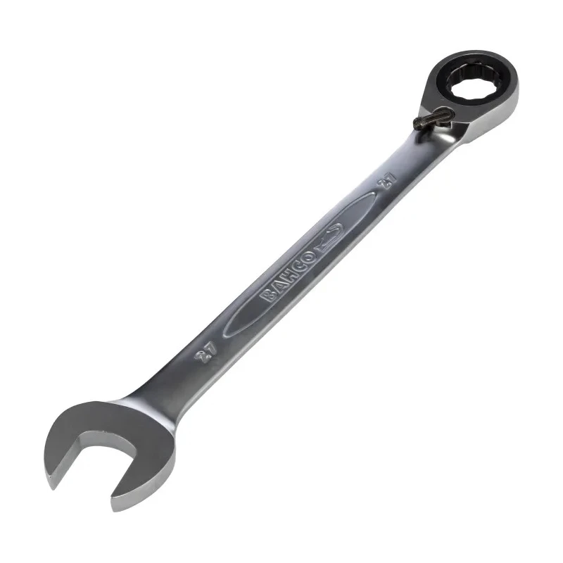 Bahco Ratchet Spanner 27 mm Metric Size 359mm Overall Length Alloy Steel Chrome Finish 1RM-27