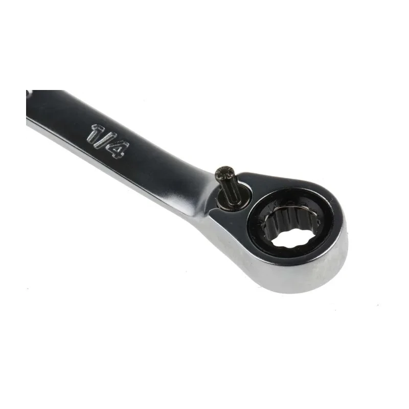 Bahco Ratchet Spanner 1/4 in, 128mm Overall Length, Alloy Steel, Chrome Finish 1RZ-1/4
