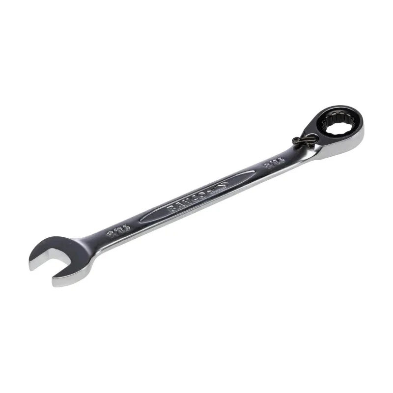 Bahco Ratchet Spanner 9/16 in Imperial Size, Alloy Steel Chrome Finish, 190mm Overall Length 1RZ-9/16