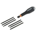 Bahco Hexagon Interchangeable Standard Screwdriver Set, 6-Piece, 5.5 mm, 6.5 mm, 1/4 in, PH1, PH2, PZ1, PZ2 BE-8571