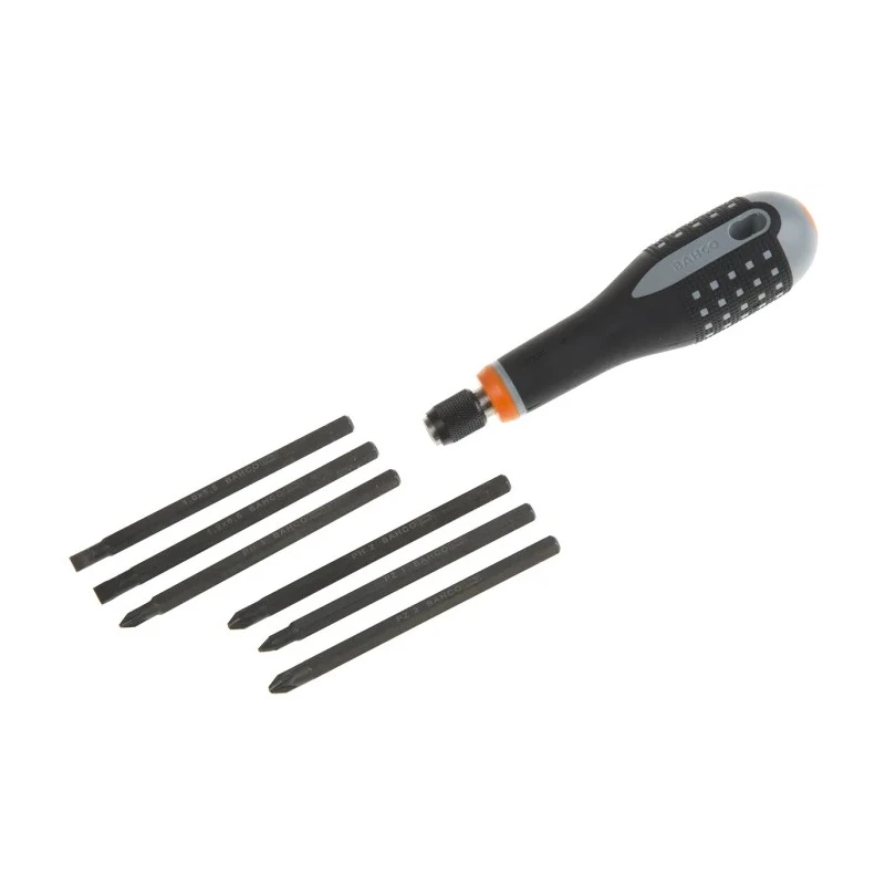Bahco Hexagon Interchangeable Standard Screwdriver Set, 6-Piece, 5.5 mm, 6.5 mm, 1/4 in, PH1, PH2, PZ1, PZ2 BE-8571