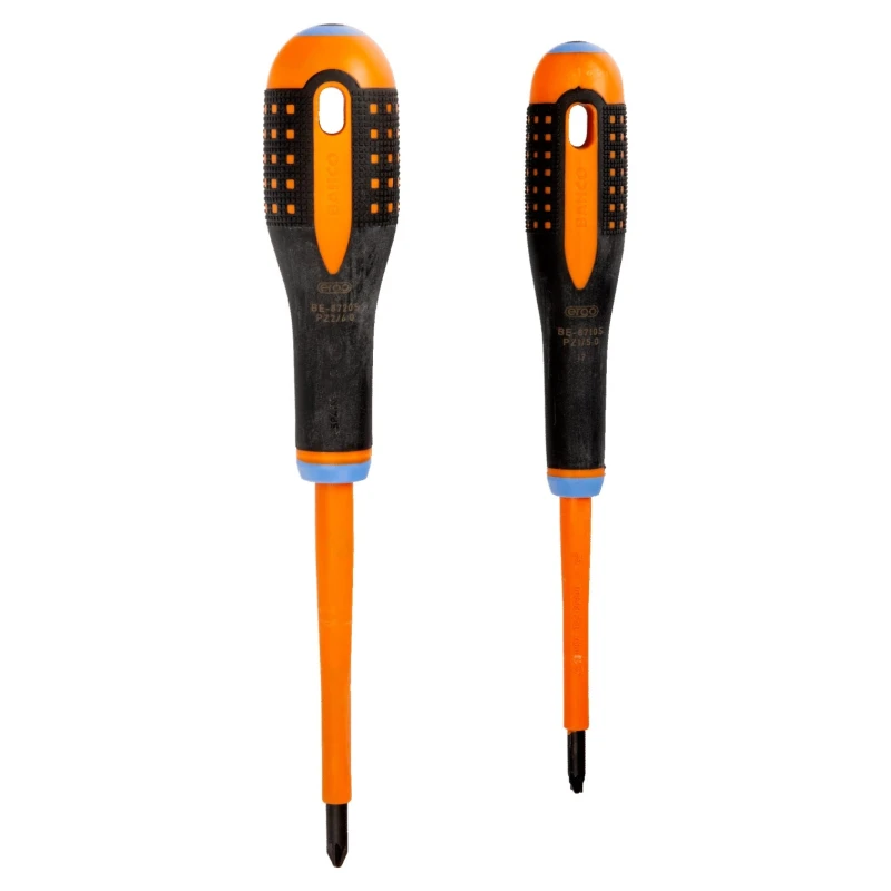 Bahco Insulated Pozidriv and Slotted Screwdriver Set, 2-Piece, Rated 1000V, PZ1 PZ2 BE-9890S
