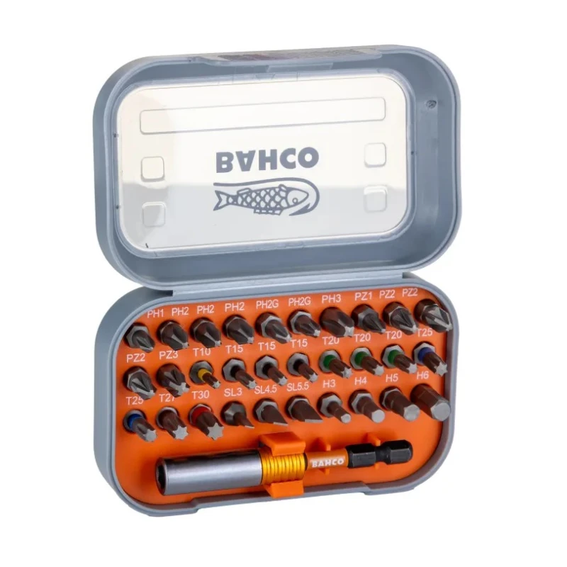 Bahco Screwdriver Bit Set Phillips Torx Hex Slotted Pozidriv Chrome Vanadium Steel 31 Pieces 59S/31-1