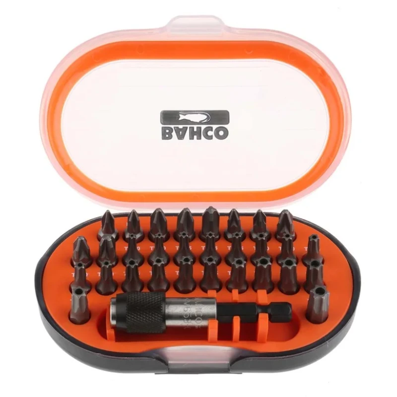 Bahco Slotted Pozidriv Torx Phillips Hex Driver Bit Set 31 Pieces Chrome Vanadium Steel 59S/31-3