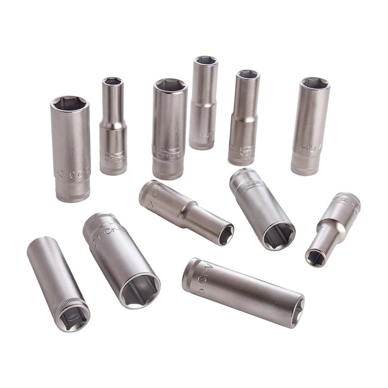 Bahco 12-Piece 1/2 in 6 Point Deep Socket Set 10 to 21 mm, 280 mm Length S1612L