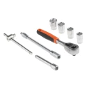Bahco 16-Piece 1/4 in Standard Socket Set Alloy Steel, DIN ISO, 280mm Overall Length S160AF