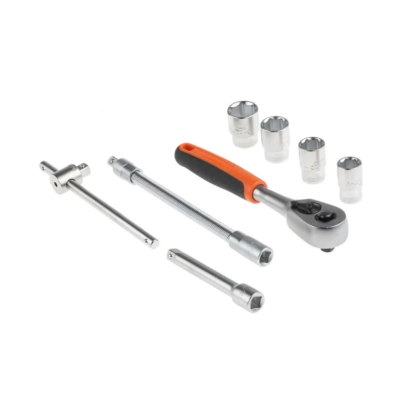 Bahco 16-Piece 1/4 in Standard Socket Set Alloy Steel, DIN ISO, 280mm Overall Length S160AF