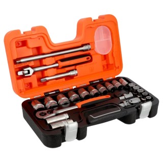 Bahco 23-Piece 1/2 in Standard Socket Set Drive Size 1/2 in Alloy Steel S240AF