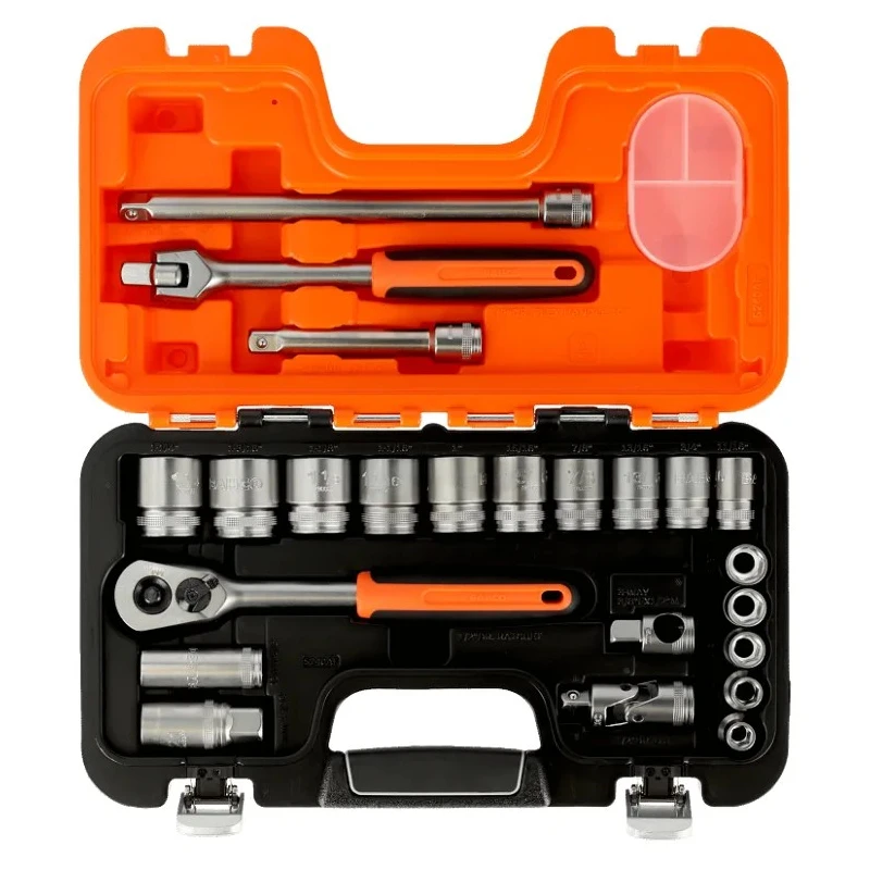 Bahco 23-Piece 1/2 in Standard Socket Set Drive Size 1/2 in Alloy Steel S240AF