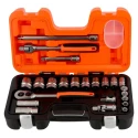 Bahco 23-Piece 1/2 in Standard Socket Set Drive Size 1/2 in Alloy Steel S240AF