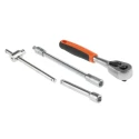 Bahco 16-Piece 1/4 in Standard Socket Set Alloy Steel, DIN ISO, 280mm Overall Length S160AF