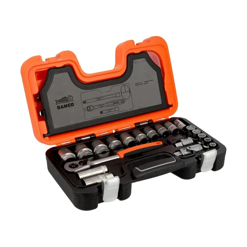 Bahco 23-Piece 1/2 in Standard Socket Set Drive Size 1/2 in Alloy Steel S240AF