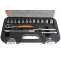 Bahco 16-Piece 1/4 in Standard Socket Set Alloy Steel, DIN ISO, 280mm Overall Length S160AF