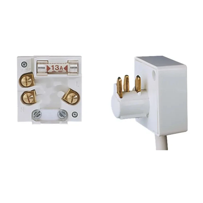 Electrak 13A 240V White Polycarbonate Cable-Mount UK Mains Plug Screw Termination AP13-WH