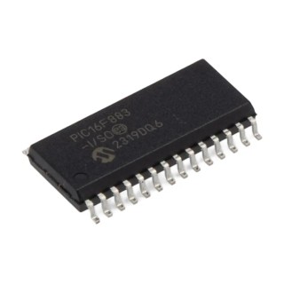 Microchip 8 bit PIC Microcontroller 20 MHz 7kB FLASH 28-Pin SOIC PIC16F883-I/SO