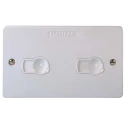 Electrak 13A White 2 Gang Plug Socket 2P 240V Polycarbonate Screwed Wall Mount AZ0010