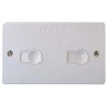 Electrak 13A White 2 Gang Plug Socket 2P 240V Polycarbonate Screwed Wall Mount AZ0010