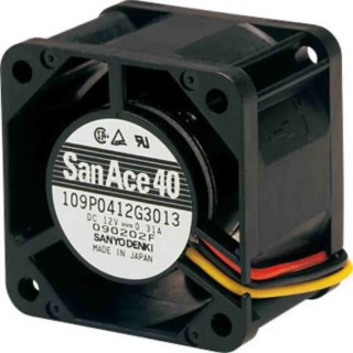 Sanyo Denki 109P Series Axial Fan 24V DC 4.56W 14.8 CFM 6300 RPM Square Frame 40mm 109P0424G3023