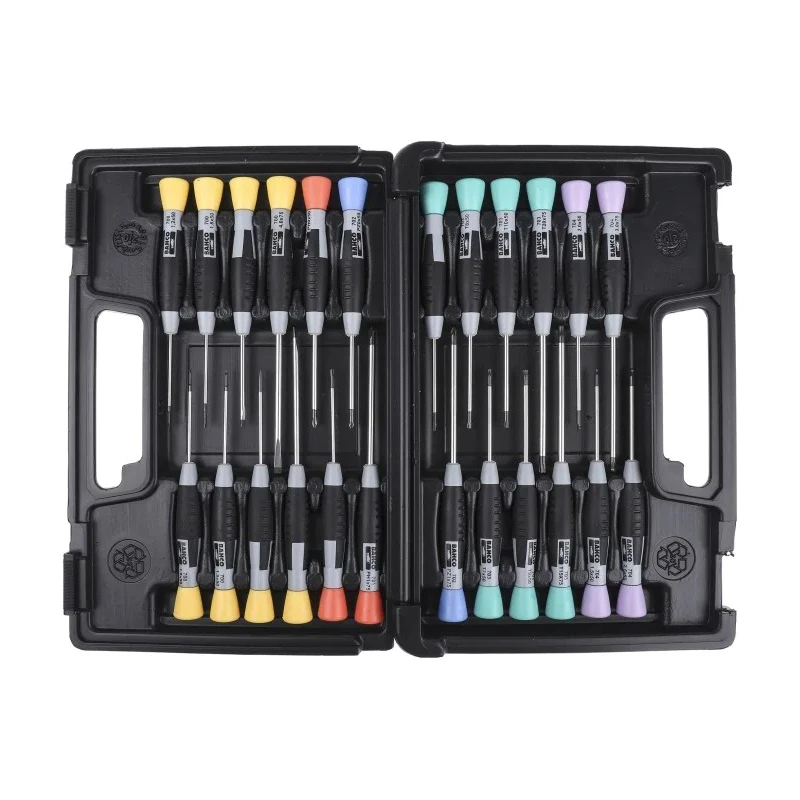 Bahco Precision Screwdriver Set 24-Piece Hexagon Phillips Pozidriv Slotted Torx Tips 706-5