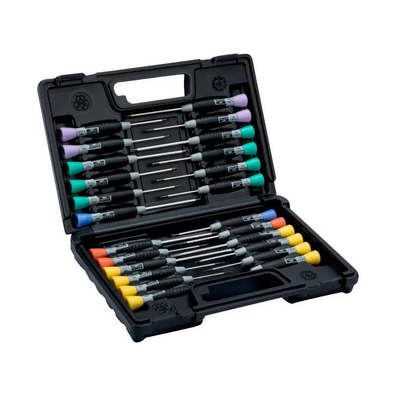 Bahco Precision Screwdriver Set 24-Piece Hexagon Phillips Pozidriv Slotted Torx Tips 706-5