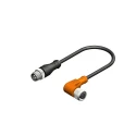 RS PRO Female 4 Way Right Angle to Male 4 Way Straight Sensor Actuator Cable, 2 m, 30V, IP67, PVC Jacket 877-1202
