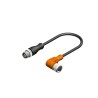 RS PRO Female 4 Way Right Angle to Male 4 Way Straight Sensor Actuator Cable, 2 m, 30V, IP67, PVC Jacket 877-1202