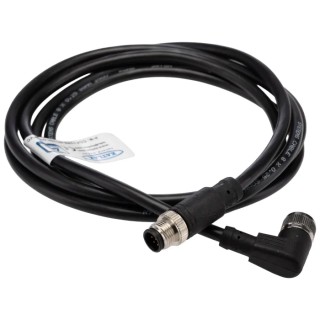 RS PRO Female 8 way Right Angle to Male 8 way Straight Sensor Actuator Cable 2 m 30 V IP67 877-1208
