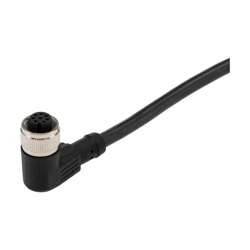 RS PRO Female 8 way Right Angle to Male 8 way Straight Sensor Actuator Cable 2 m 30 V IP67 877-1208