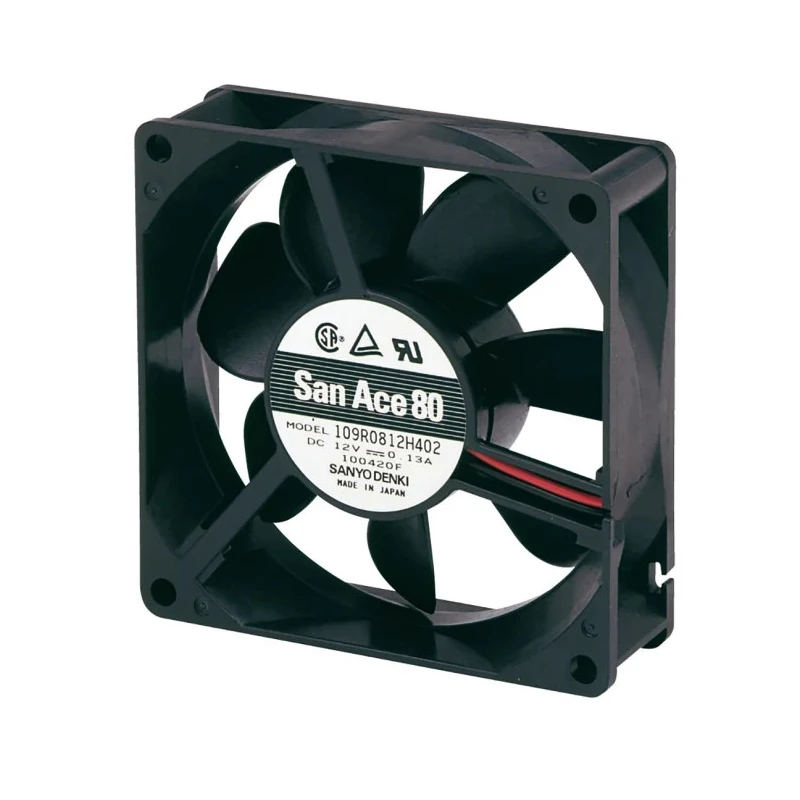 Sanyo Denki 109R Series Axial Fan 48V DC, 2.88W Power, 72 m³/h Airflow, 6300 RPM, 80 mm Frame 109R0848S402