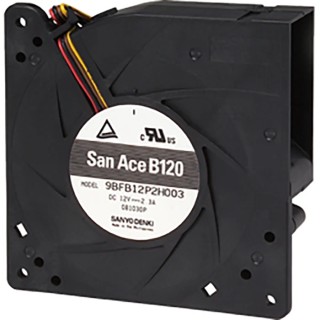 Sanyo Denki San Ace B120 Series Centrifugal Blower Fan 24V DC 56.5 CFM 3750 RPM 120 mm x 120 mm x 32 mm 9BFB24P2H003