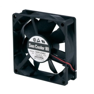 Sanyo Denki 9A Series Axial Fan 24V DC 1.68W 70mA 61.8 m³/h 80mm x 80mm x 25mm 9A0824H401