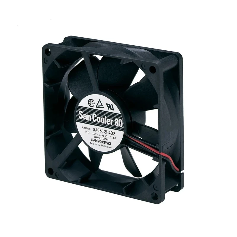 Sanyo Denki 9A Series Axial Fan 24V DC 1.68W 70mA 61.8 m³/h 80mm x 80mm x 25mm 9A0824H401