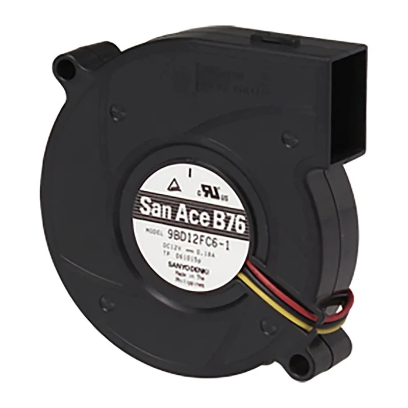 Sanyo Denki San Ace B76 Series Blower Centrifugal Fan 12V DC 10.2 CFM 76mm x 76mm x 20mm 9BD12SC6-1